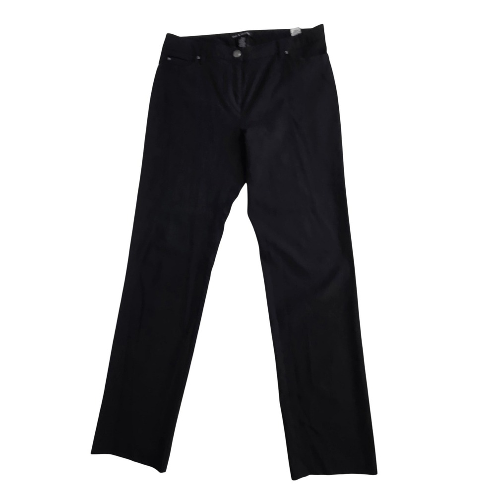 Zac & Rachel Womens Black Straight Leg Stretch Dress Pants Trousers Size 10